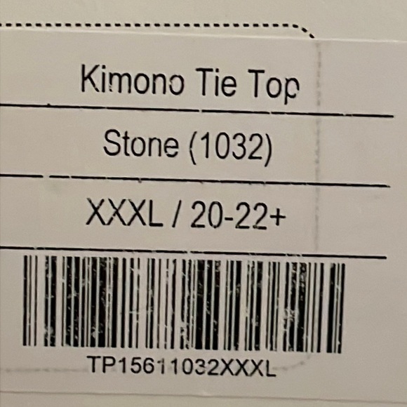 Agnes & Dora XXXL Stone Kimono Tie Top 3/4 Dolman Sleeves NWT - Picture 6 of 9